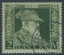 BAYERN 87I O, 1911, 2 M. Luitpold, Type I, Pracht, Mi. 80.- - Autres & Non Classés