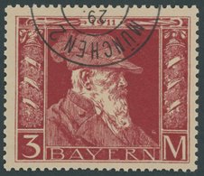 BAYERN 88II O, 1911, 3 M. Luitpold, Type II, Normale Zähnung, Pracht, Mi. 80.- - Other & Unclassified