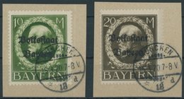 BAYERN 132/3IIA BrfStk, 1919, 10 Und 20 M. Volksstaat, 2 Prachtbriefstücke, Gepr. Infla, Mi. (125.-) - Otros & Sin Clasificación