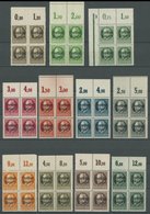 BAYERN 152-70A VB **, 1919, Freistaat, Gezähnt, In Postfrischen Oberrandviererblocks, Einige Mit Anhängenden Leerfeldern - Sonstige & Ohne Zuordnung