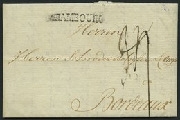 HAMBURG VORPHILA 1781, HAMBOURG, L1 Auf Brief Nach Bordeaux, Feinst - Prephilately