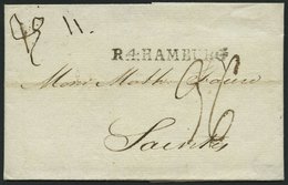 HAMBURG VORPHILA 1809, R.4. HAMBURG, L1 Auf Brief Nach Saintes, Pracht - Prephilately