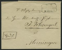 HAMBURG - THURN UND TAXISCHES O.P.A. 1842, T.T. HAMBURG, R3 Auf Brief Per K.D.S. Nach Heiningen, Pracht - Altri & Non Classificati