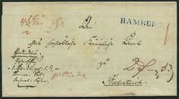 HAMBURG VORPHILA 1852, HAMBURG, Blauer L1 Auf Amtsbrief Nach Bodenteich, Pracht - Prefilatelia