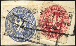 PREUSSEN GAA 16b BrfStk, 1862, 2 Sgr. Hellultramarin, Viereckig Mit 1 Sgr. Rosa Auf Briefstück Mit R3 BERLIN, Pracht, Mi - Sonstige & Ohne Zuordnung