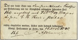 SCHLESWIG-HOLSTEIN HEIDE, Ortsdruck Auf Einlieferungsschein (1840), Leichte Altersspuren Sonst Pracht - Schleswig-Holstein