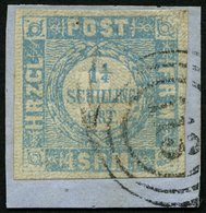 SCHLESWIG-HOLSTEIN 6 BrfStk, 113 (ALTONA) Auf 11/4 S. Grauultramarin, Prachtbriefstück - Schleswig-Holstein