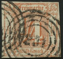 THURN Und TAXIS 13 O, 1861, 1/4 Gr. Rötlichorange, Nummernstempel 231, Voll-überrandig, Pracht - Otros & Sin Clasificación