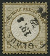 Dt. Reich 6 O, 1872, 5 Gr. Ockerbraun, K1 CLAUSTHAL, Pracht, Gepr. Krug, Mi. 120.- - Usados