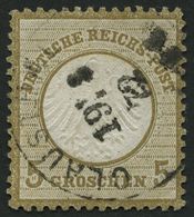 Dt. Reich 6 O, 1872, 5 Gr. Ockerbraun, K1 CLAUSTHAL, Pracht, Gepr. Krug, Mi. 120.- - Gebruikt