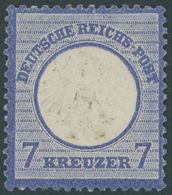 Dt. Reich 10 *, 1872, 7 Kr. Ultramarin, Ungebrauchte Farbfrische Marke Mit Leichten Beanstandungen (siehe Fotoattest Som - Usati