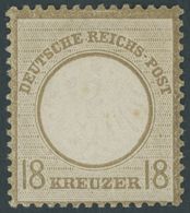 Dt. Reich 11 *, 1872, 18 Kr. Ockerbraun, Fast Postfrisch, Kabinett, Fotoattest Sommer, Mi. (650.-) - Gebraucht