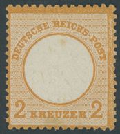 Dt. Reich 15 **, 1872, 2 Kr. Orange, Gelblicher Fleck Im Prägefeld Sonst Postfrisch Pracht, Gepr. Hennies Mit Befund, Mi - Gebruikt