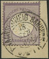 Dt. Reich 16 BrfStk, 1872, 1/4 Gr. Grauviolett, K2 BRAUNSCHWEIG BAHNHOF, Kleiner Fleck Im Prägefeld, Prachtbriefstück - Usados