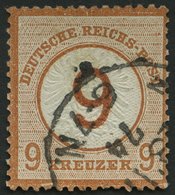 Dt. Reich 30 O, 1874, 9 Auf 9 Kr. Braunorange, Normale Zähnung, Pracht, Mi. 600.- - Used Stamps