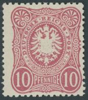 Dt. Reich 33b *, 1879, 10 Pf. Eosinrosa, Falzrest, Pracht, Gepr. Zenker, Mi. 130.- - Usados