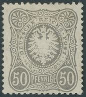 Dt. Reich 36a *, 1875, 50 Pfe. Gelbgrau, Kleine Falz- Und Papierreste, Gut Zentriertes Prachtstück, Fotoattest Wiegand,  - Usati