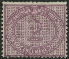 Dt. Reich 37d *, 1889, 2 M. Stumpfviolettpurpur, Falzreste, Zähnung Nicht Ganz Perfekt Sonst Farbfrisch Pracht, Fotobefu - Gebraucht