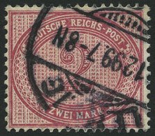 Dt. Reich 37f O, 1899, 2 M. Lilakarmin, Pracht, Gepr. Wiegand, Mi. 50.- - Gebraucht