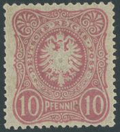 Dt. Reich 41ab **, 1880, 10 Pf. Eosin, Postfrisch, üblich Gezähnt Pracht, Gepr. Zenker, Mi. 80.- - Usados