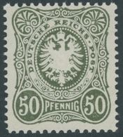 Dt. Reich 44b **, 1887, 50 Pf. Oliv, Postfrisch, Pracht, Gepr. Zenker, Mi. 100.- - Oblitérés