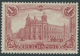 Dt. Reich 63b *, 1900, 1 M. Dunkelkarminrot Reichspost, Falzrest, Pracht, Fotobefund Jäschke-L., Mi. 400.- - Oblitérés