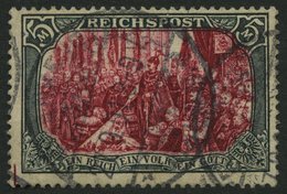 Dt. Reich 66III O, 1900, 5 M. Reichspost, Type I, Nachmalung Mit Rot Und Deckweiß, Pracht, Gepr. Dr. Hochstädter, Mi. 50 - Used Stamps