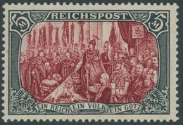 Dt. Reich 66IV *, 1900, 5 M. Reichspost, Type I, Nachmalung Nur Mit Deckweiß, Falzrest, Kabinett, Mi. 800.- - Used Stamps