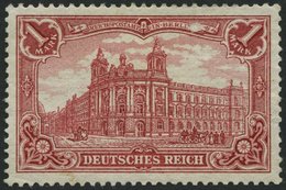 Dt. Reich 78Ab *, 1902, 1 M. Karminrot, Gezähnt A, Ohne Wz., Falzreste, Pracht, Gepr. Zenker, Mi. 320.- - Gebraucht