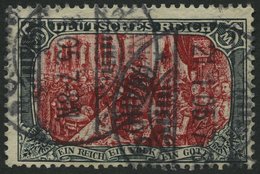 Dt. Reich 81Bb O, 1902, 5 M. Grünschwarz/dunkelkarmin, Gezähnt B, Ohne Wz., Rückseitige Schürfung Sonst Farbfrisch Prach - Used Stamps