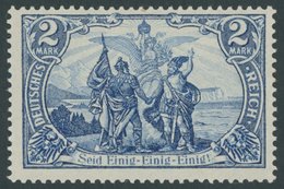 Dt. Reich 82A **, 1902, 2 M. Blau, Gezähnt A, Ohne Wz., Postfrisch, Pracht, Fotoattest Jäschke, Mi. 500.- - Usati