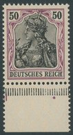 Dt. Reich 91Ix **, 1905, 50 Pf. Graulila/schwarz Friedensdruck, Unterrandstück, Postfrisch, Pracht, Gepr. Jäschke, Mi. 2 - Oblitérés