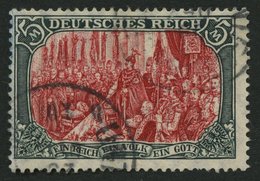 Dt. Reich 97AIa O, 1906, 5 M. Friedensdruck, Gelblichrot Quarzend, üblich Gezähnt Pracht, Gepr. Jäschke, Mi. 220.- - Used Stamps
