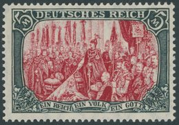 Dt. Reich 97Ib **, 1905, 5 M. Friedensdruck, Karmin Quarzend, Postfrisch, Pracht, Gepr. Jäschke, Mi. 120.- - Usados