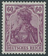 Dt. Reich 92IIa **, 1915, 60 Pf. Graulila Kriegsdruck, Postfrisch Pracht, Gepr. Jäschke, Mi. 90.- - Usados