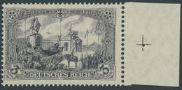 Dt. Reich 96AII **, 1919, 3 M. Kriegsdruck, Gezähnt A, Postfrisch, Rechtes Randstück, Pracht, Gepr. Jäschke, Mi. (900.-) - Used Stamps