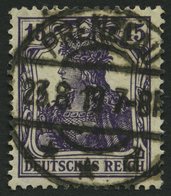 Dt. Reich 101c O, 1917, 15 Pf. Dunkelblauviolett, Pracht, Gepr. Infla, Mi. 200.- - Gebraucht