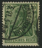 Dt. Reich 143c O, 1920, 20 Pf. Dunkelblaugrün, Normale Zähnung, Pracht, Gepr. Zenker, Mi. 130.- - Gebruikt