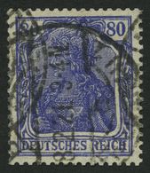 Dt. Reich 149I O, 1920, 80 Pf. Lilaultramarin, Type I, Normale Zähnung, Pracht, Gepr. Bechtold, Mi. 70.- - Gebraucht