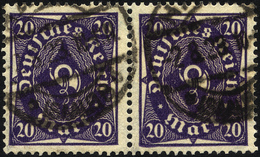 Dt. Reich 230W/230W O, 1923, 20 M. Schwarzgrauviolett, Walzendruck, Im Waagerechten Paar, Pracht, Gepr. Infla, Mi. 130.- - Oblitérés