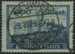 Dt. Reich 261b O, 1923, 5000 M. Dunkelgrünlichblau, üblich Gezähnt Pracht, Gepr. Infla, Mi. 100.- - Used Stamps