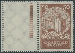 Dt. Reich 354L **, 1924, 50 Pf. Nothilfe Mit Anhängendem Leerfeld (Falzrest) In Markengröße, Minimal Angetrennt, Marke P - Usados