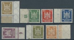 Dt. Reich 355-61 **, 1924, Reichsadler, Meist Randstücke, Postfrischer Prachtsatz, Gepr. Schlegel, Mi. 350.- - Usati