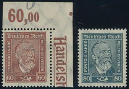 Dt. Reich 362x,363 **, 1924, Stephan, 2 Postfrische Prachtwerte, Mi. 90.- - Usados