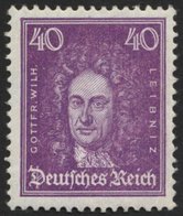 Dt. Reich 395 **, 1926, 40 Pf. Leibniz, üblich Gezähnt Pracht, Gepr. Schlegel, Mi. 160.- - Usados