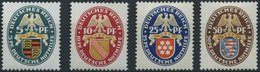 Dt. Reich 398-401 *, 1926, Nothilfe, Falzreste, Prachtsatz, Mi. 70.- - Usati