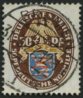 Dt. Reich 401X O, 1926, 50 Pf. Nothilfe, Wz. Stehend, Pracht, Mi. 130.- - Usati
