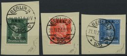 Dt. Reich 407-09 BrfStk, 1927, I.A.A. Auf Briefstücken, Prachtsatz, Fotobefund H.D. Schlegel, Mi. 250.- - Usati