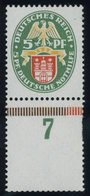 Dt. Reich 425X **, 1928, 5 Pf. Nothilfe, Wz. Stehend, Unterrandstück, Postfrisch, Rechts Ein Heller Zahn, Ansonsten Ist  - Oblitérés