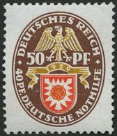 Dt. Reich 434 **, 1929, 50 Pf. Nothilfe, üblich Gezähnt Pracht, Mi. 160.- - Oblitérés